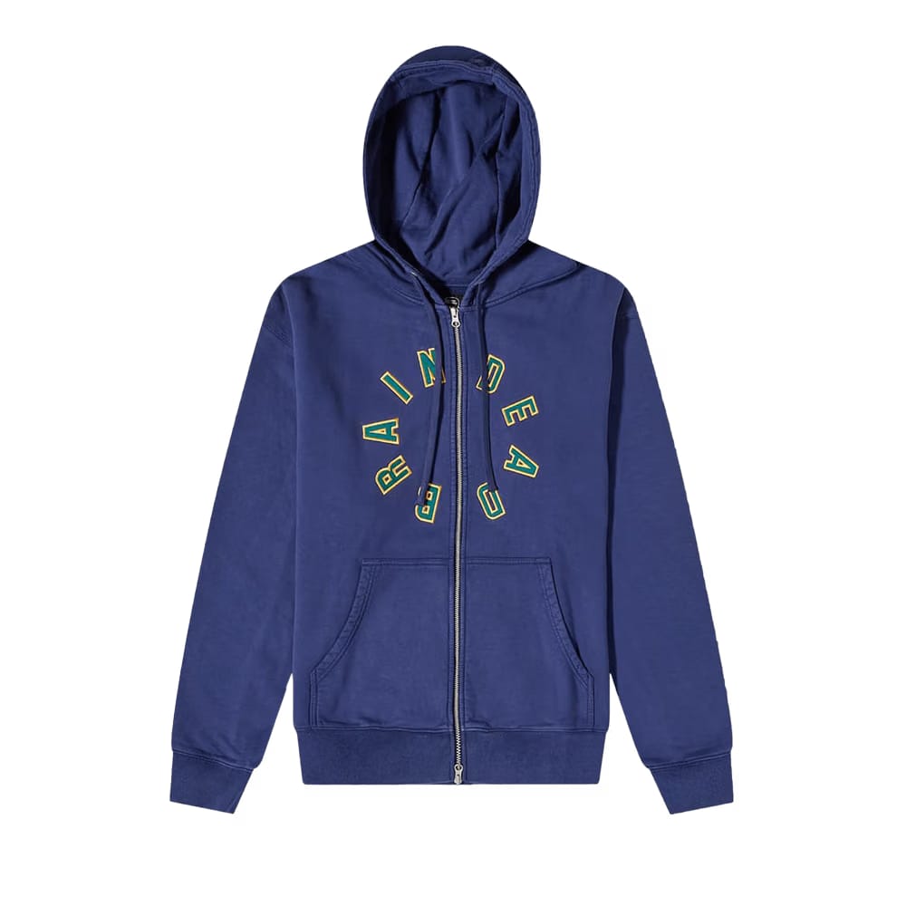 Brain Dead Collegiate Zip Up Hoodie Navy