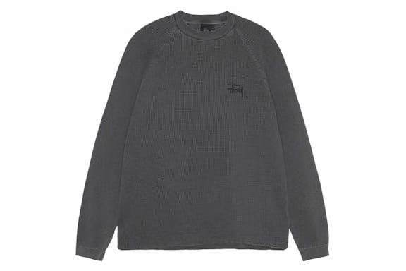 Stussy Raglan Thermal L/S Crew Washed Black