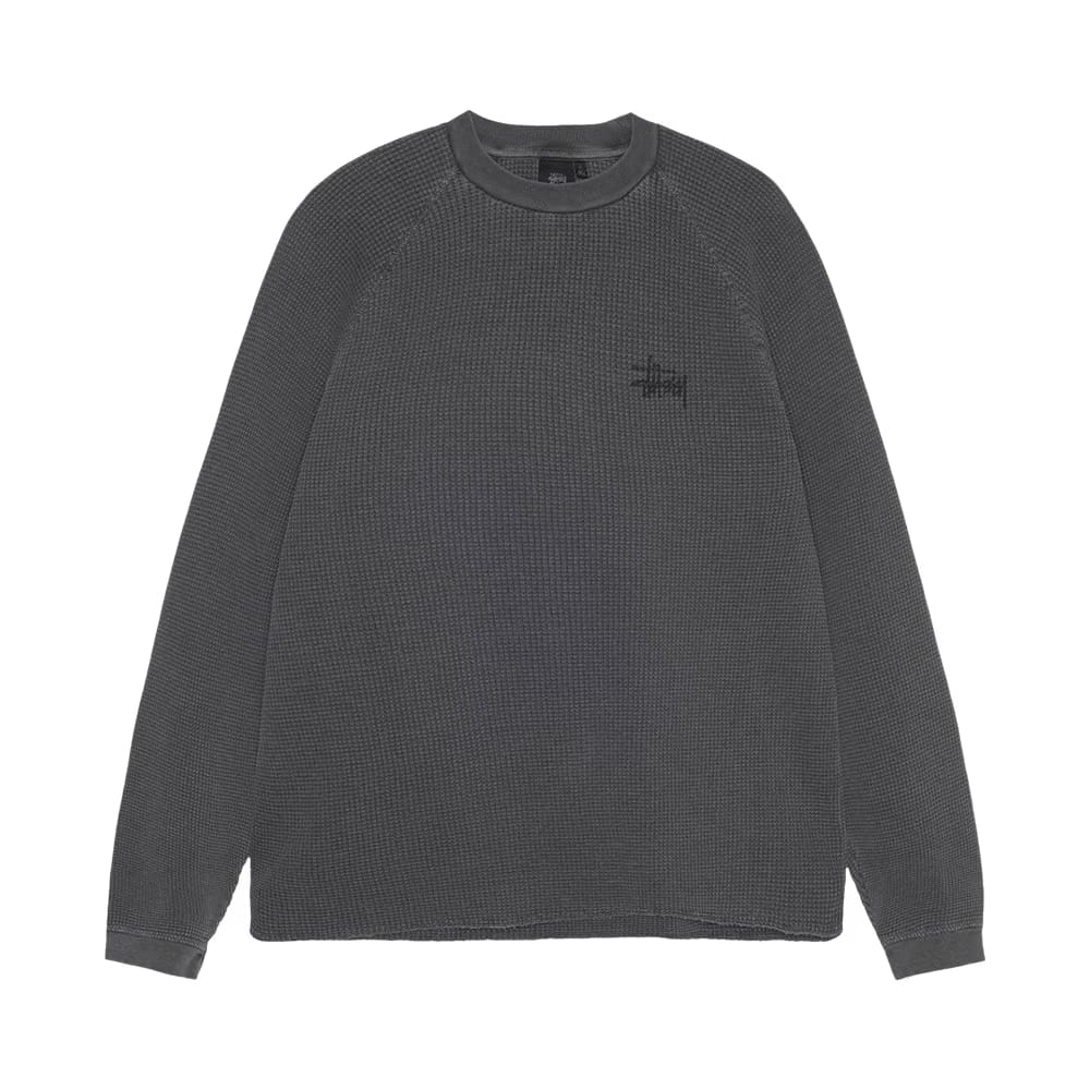 Stussy Raglan Thermal L/S Crew Washed Black
