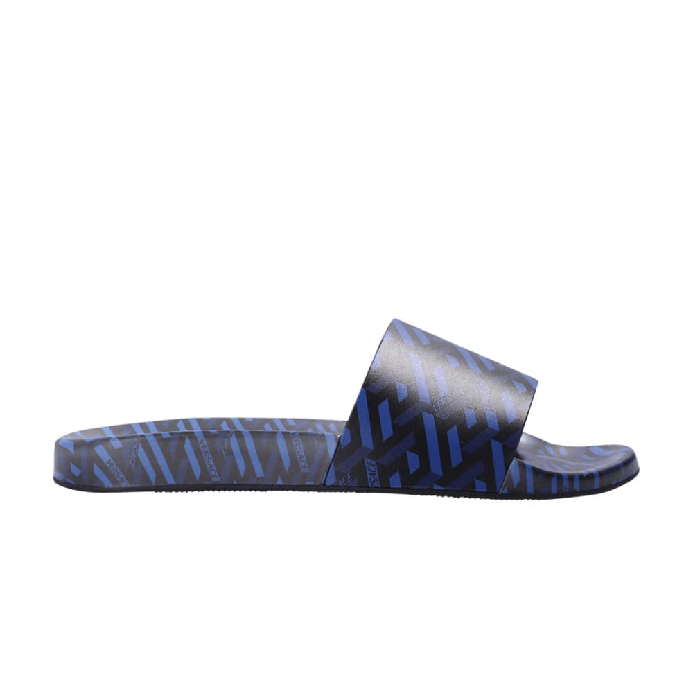 Versace Slide Monogrammed Geometric Logo - Blue