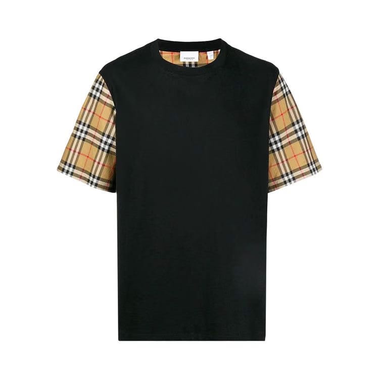 Burberry Serra Check Sleeve T-Shirt Black