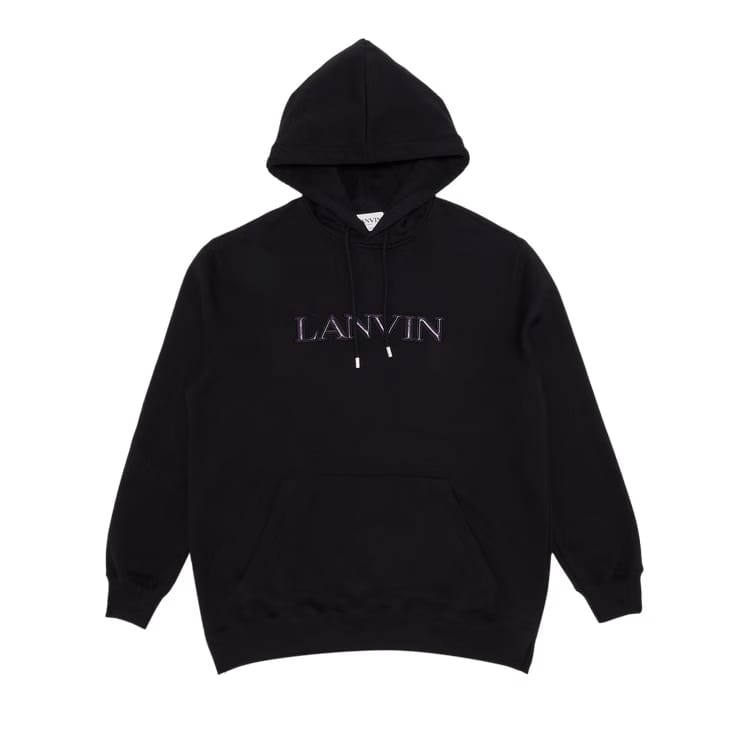 Lanvin Puffer Paris Oversized Hoodie Black