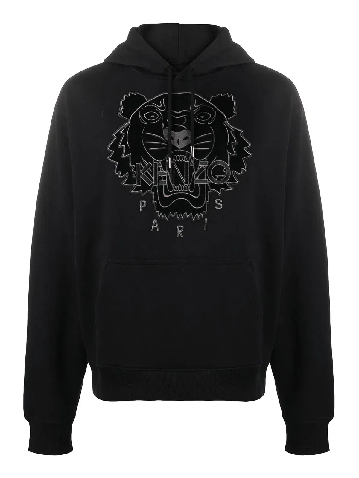 Kenzo Tiger Hoodie - Velvet Logo Black