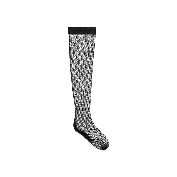 Gucci Diamond Motif Knit Stockings Black