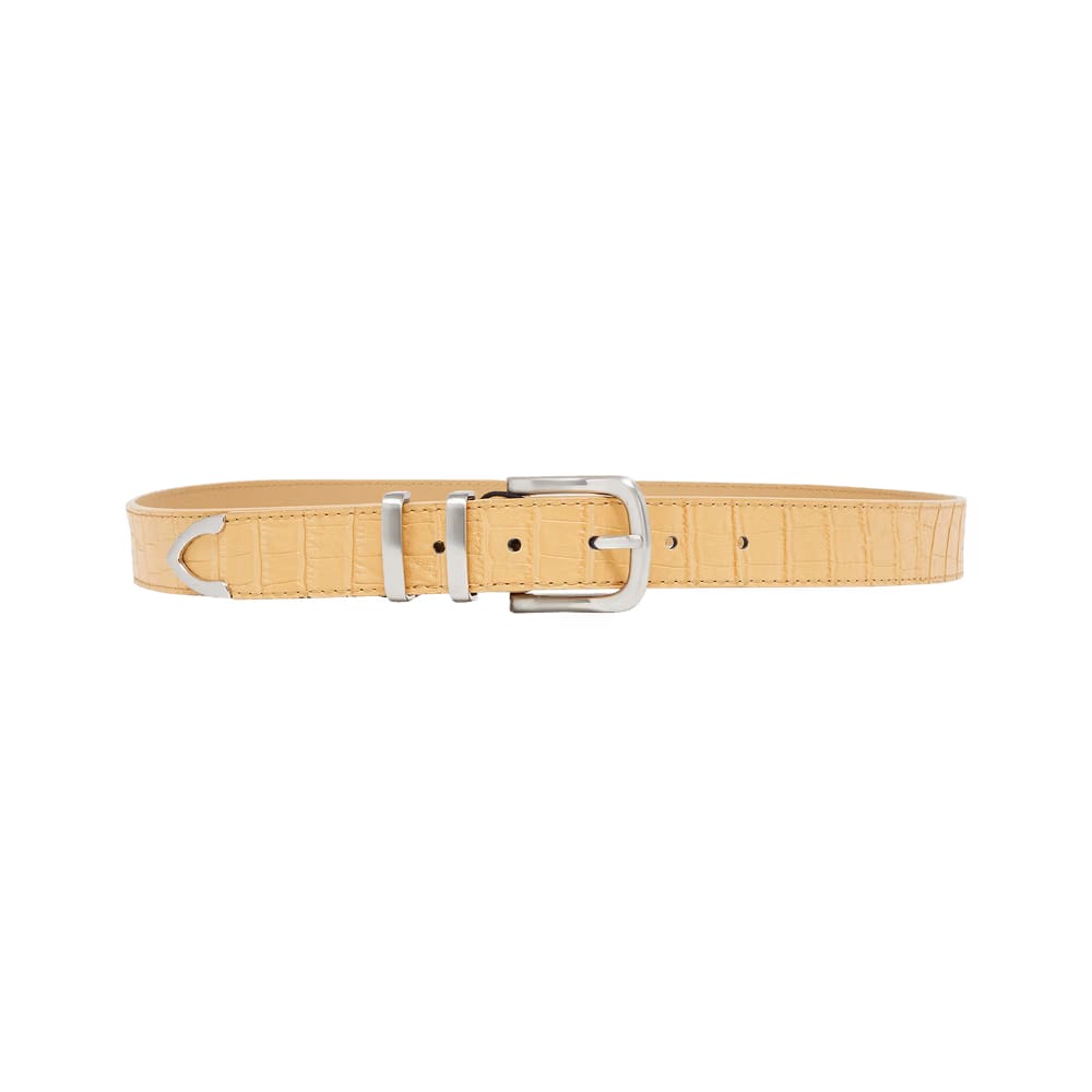 Stussy Gator Leather Dress Belt Tan