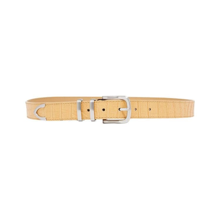 Stussy Gator Leather Dress Belt Tan
