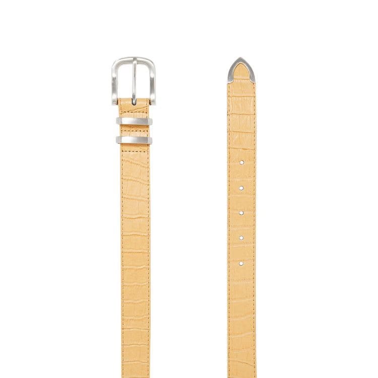 Stussy Gator Leather Dress Belt Tan