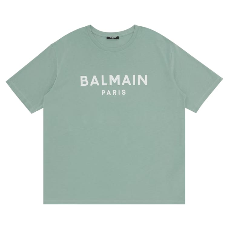 Balmain Printed T-Shirt Vert Jade/Natural