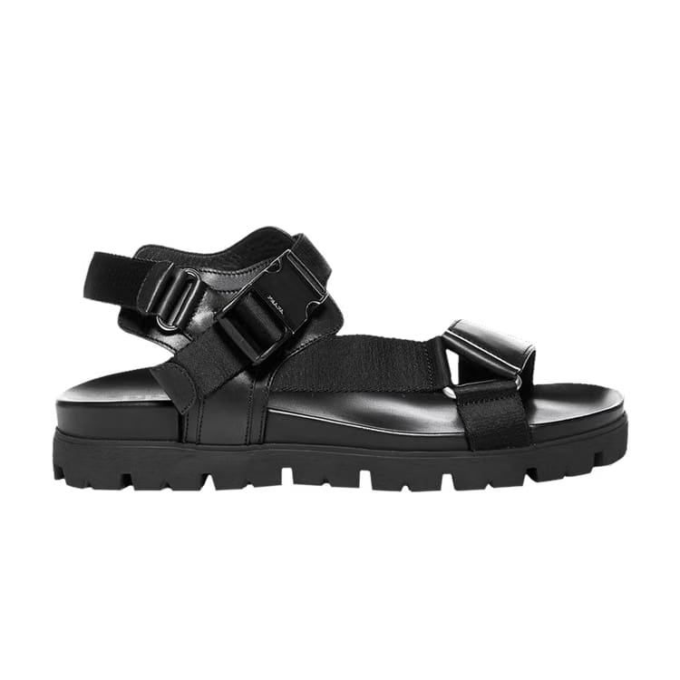 Prada Buckle Tape Sandal Black