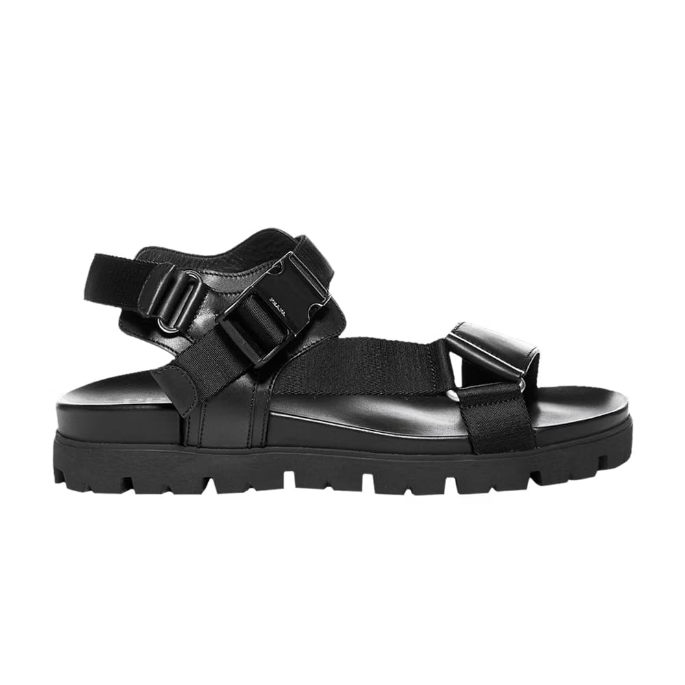 Prada Buckle Tape Sandal Black