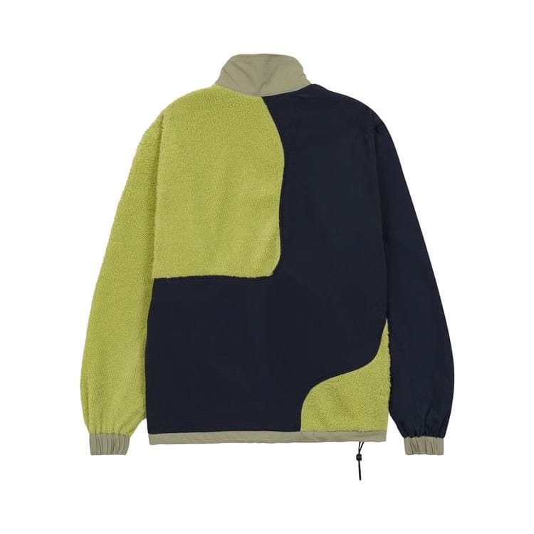 Brain Dead Paneled Sherpa Full Zip Jacket Lime