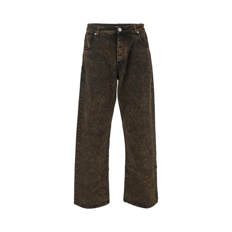 Balmain Distressed Effect Denim Jeans Black/Gold