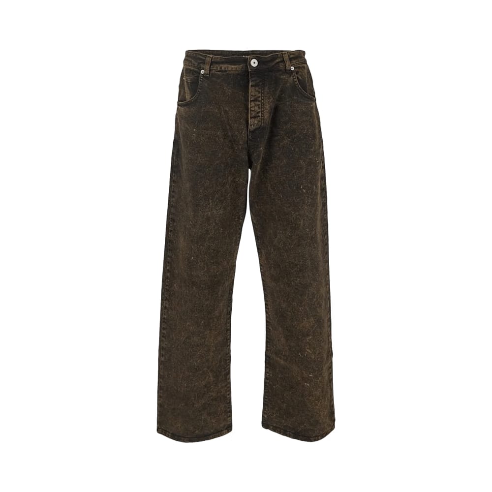 Balmain Distressed Effect Denim Jeans Black/Gold