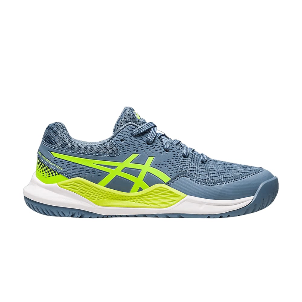 Asics Gel Resolution 9 GS Steel Blue Hazard Green