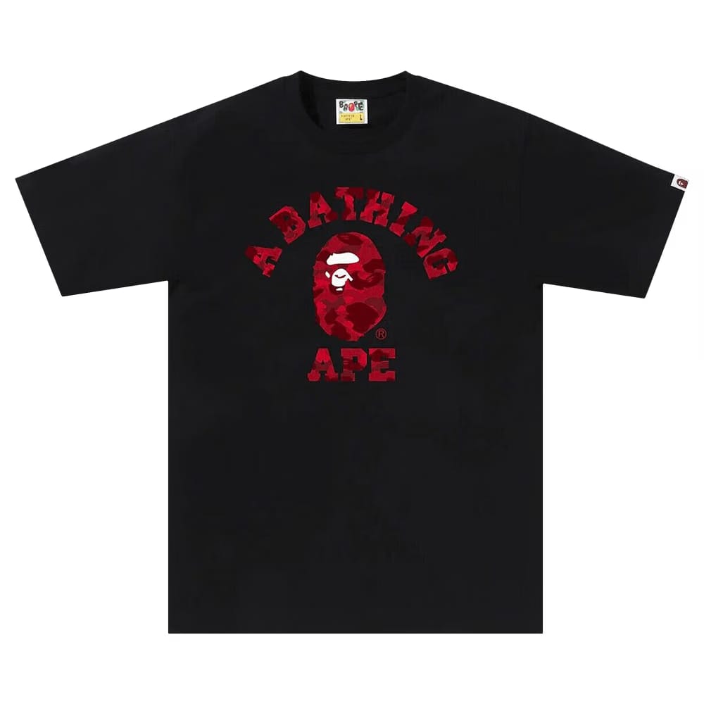 Bape - Color Camo College T-Shirt Black / Red (SS23)