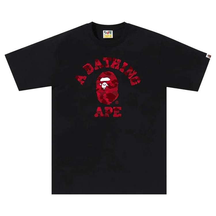 Bape - Color Camo College T-Shirt Black / Red (SS23)
