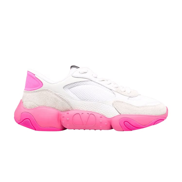 Valentino Bubbleback Sneaker White Fuchsia