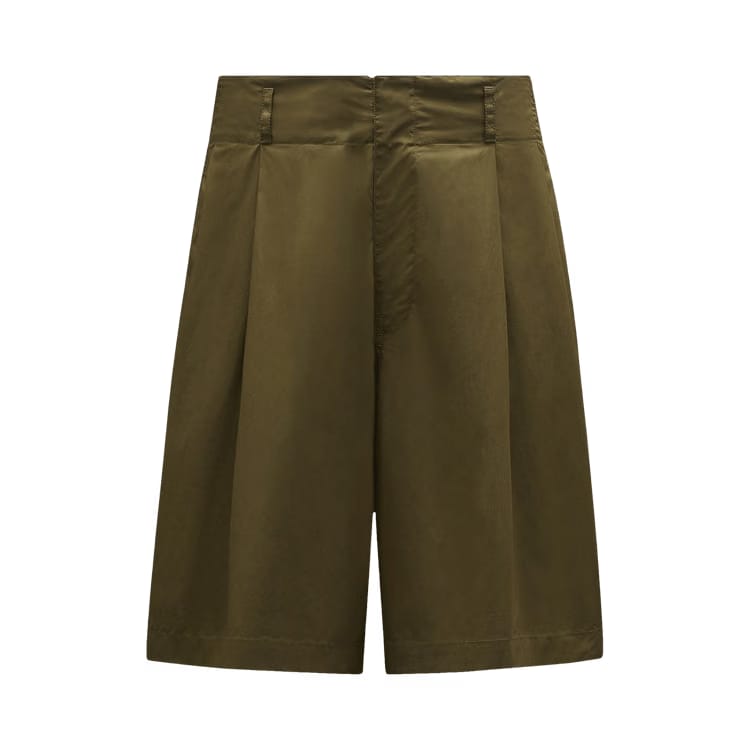 2 Moncler Poplin Shorts Olive Green