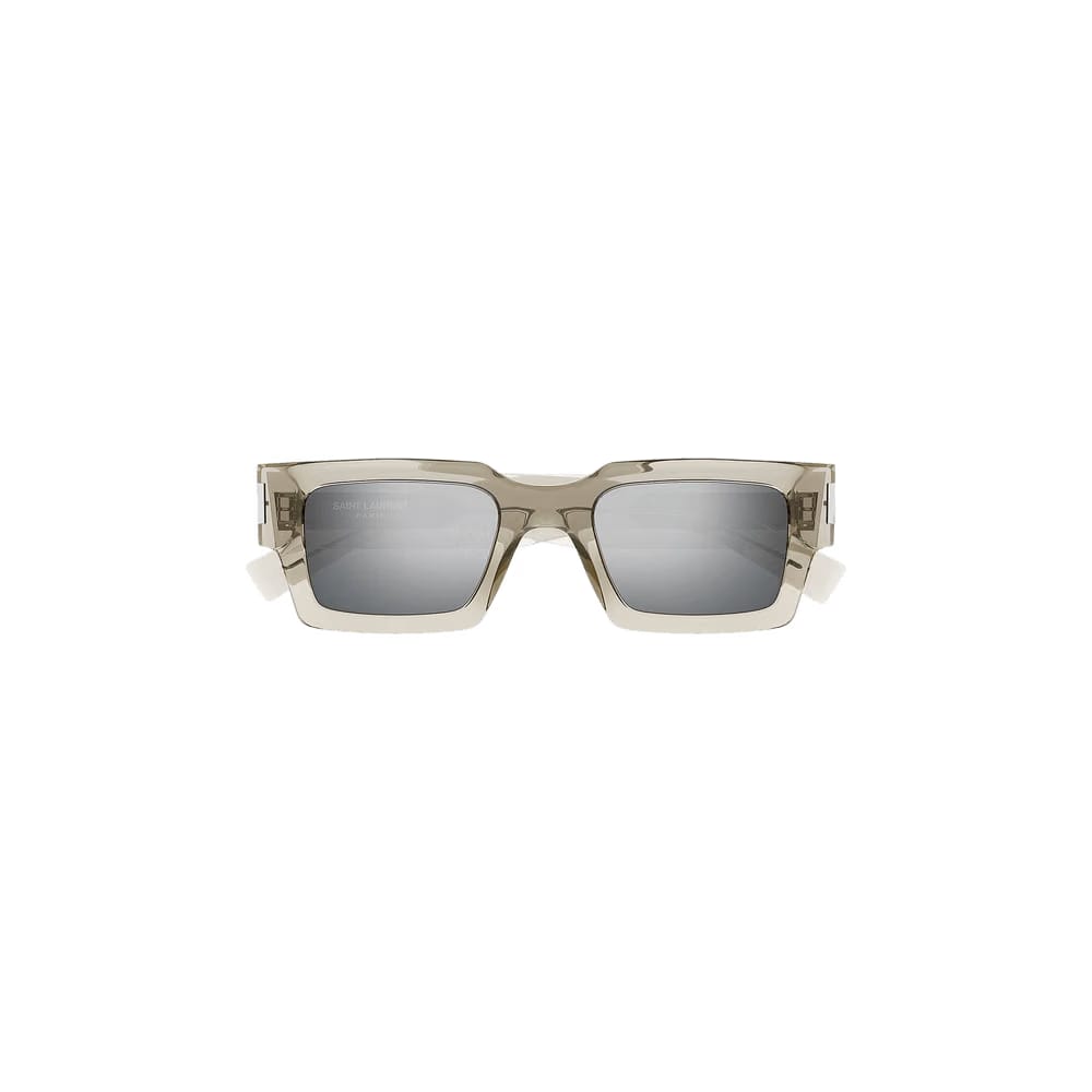 Saint Laurent Geometric Frame Sunglasses Beige