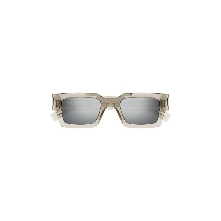 Saint Laurent Geometric Frame Sunglasses Beige