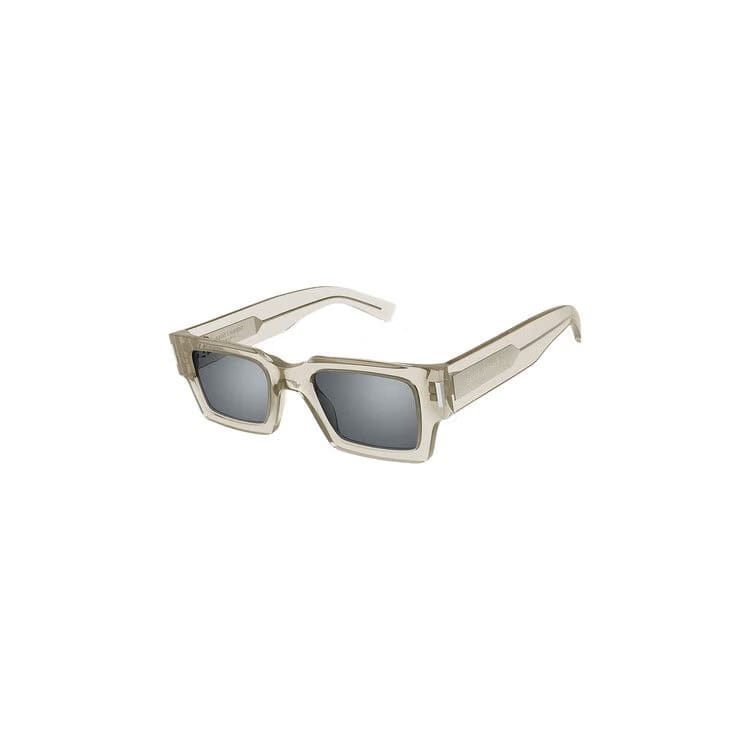 Saint Laurent Geometric Frame Sunglasses Beige