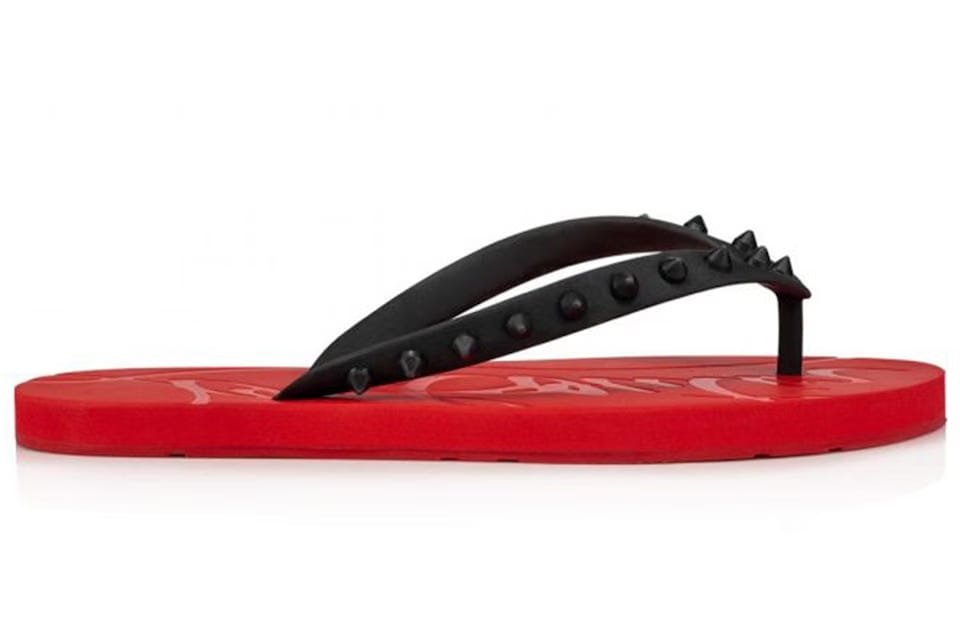 CHRISTIAN LOUBOUTIN LOUBI FLIP DONNA 'BLACK RED'