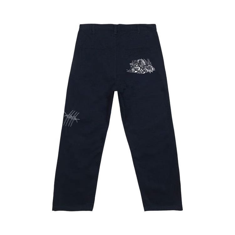Brain Dead Whips and Chains Wide Leg Pleated Pants Navy
