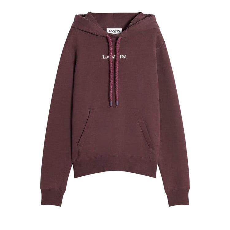 Lanvin Mohair Logo Hoodie Burgundy