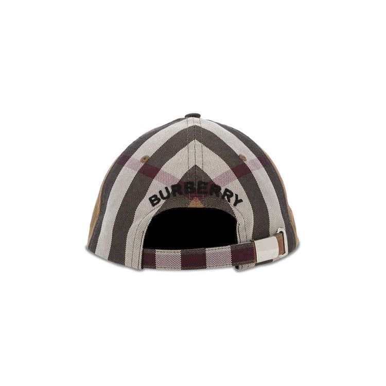 Burberry Logo Detail Check Baseball Cap Brown Chalk