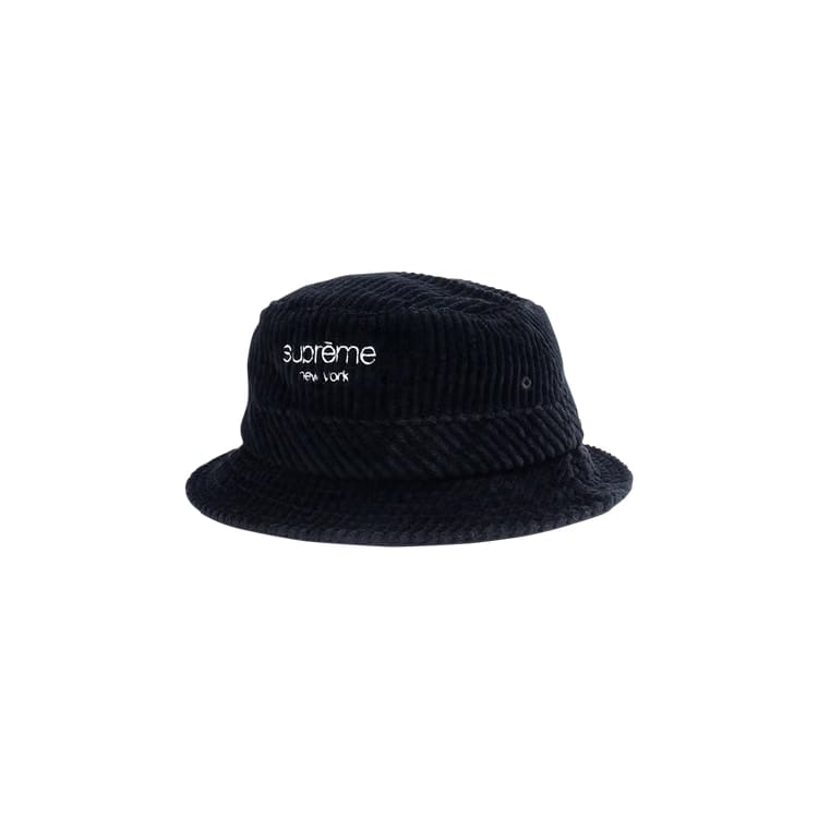Supreme Wide Wale Corduroy Crusher Hat Black
