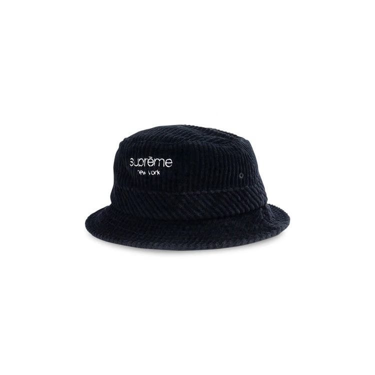 Supreme Wide Wale Corduroy Crusher Hat Black