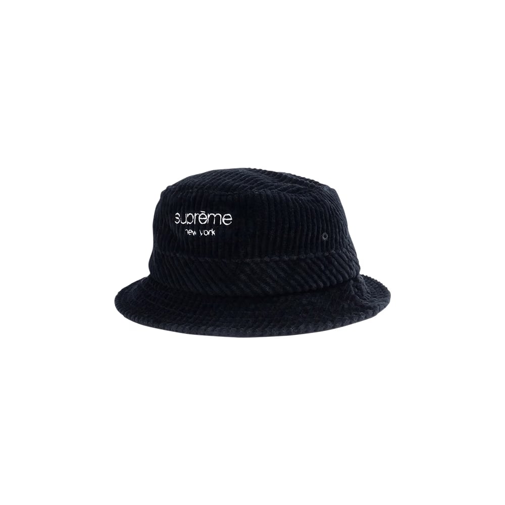 Supreme Wide Wale Corduroy Crusher Hat Black
