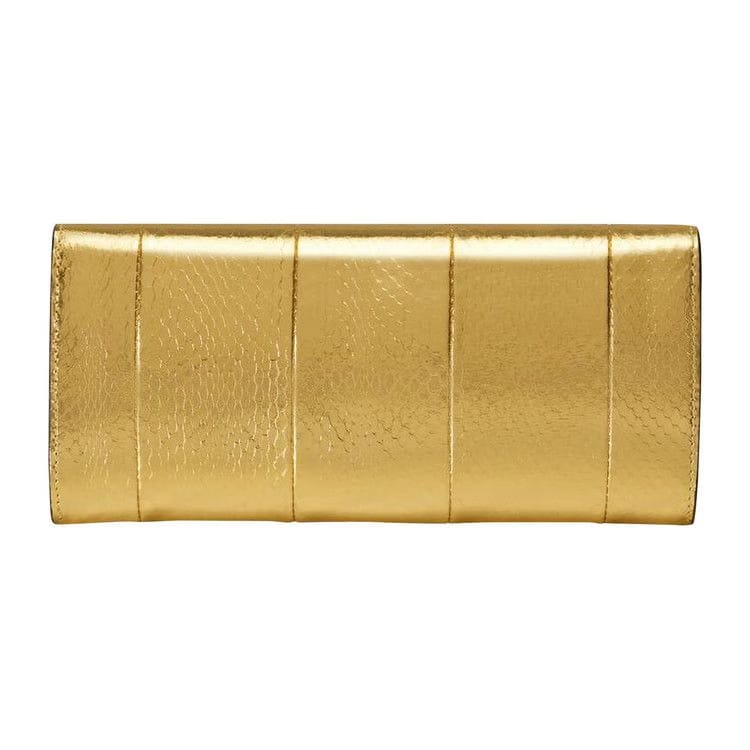 Gucci Broadway Snakeskin Clutch Gold
