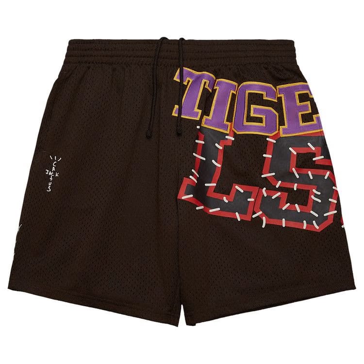 Cactus Jack by Travis Scott x Mitchell & Ness Louisiana State University Shorts Brown