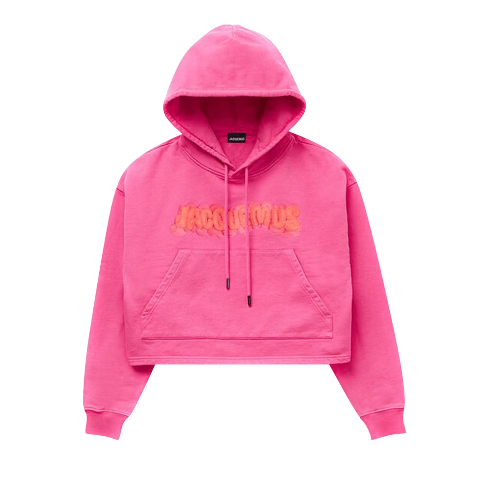 Jacquemus Le Sweatshirt Pate Clay Logo Cropped Hoodie Pink