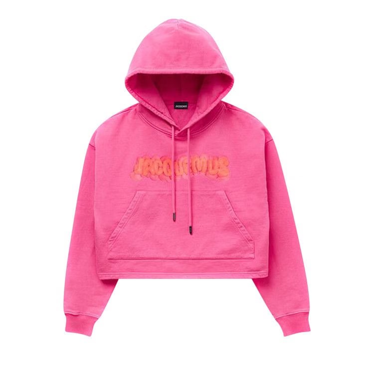 Jacquemus Le Sweatshirt Pate Clay Logo Cropped Hoodie Pink
