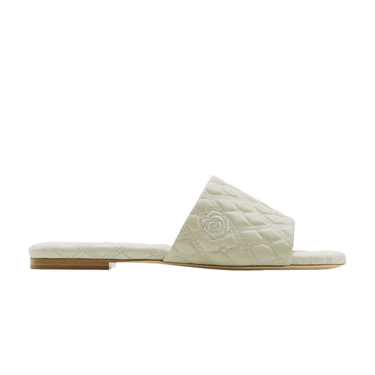 Burberry Wmns Leather Quilt Slide 'Plaster'