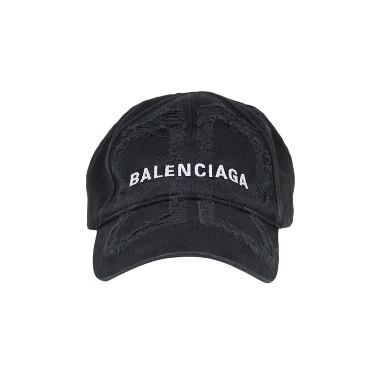 Balenciaga Laser Destroyed BB Cap Black/White