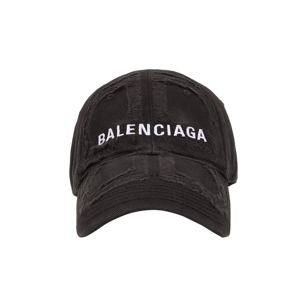 Balenciaga Laser Destroyed BB Cap Black/White