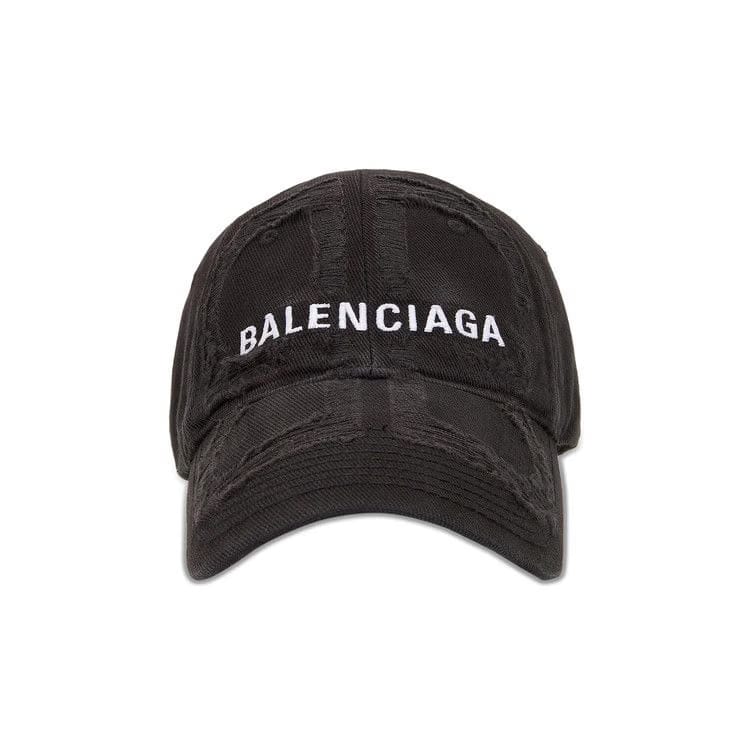 Balenciaga Laser Destroyed BB Cap Black/White