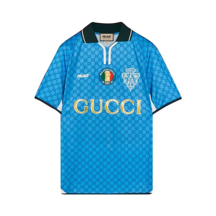 Gucci x Palace Printed Football Technical Jersey T-Shirt Blue