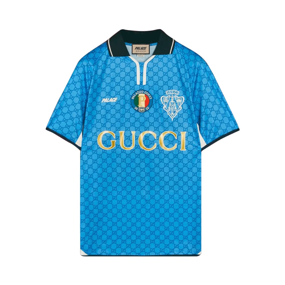 Gucci x Palace Printed Football Technical Jersey T-Shirt Blue