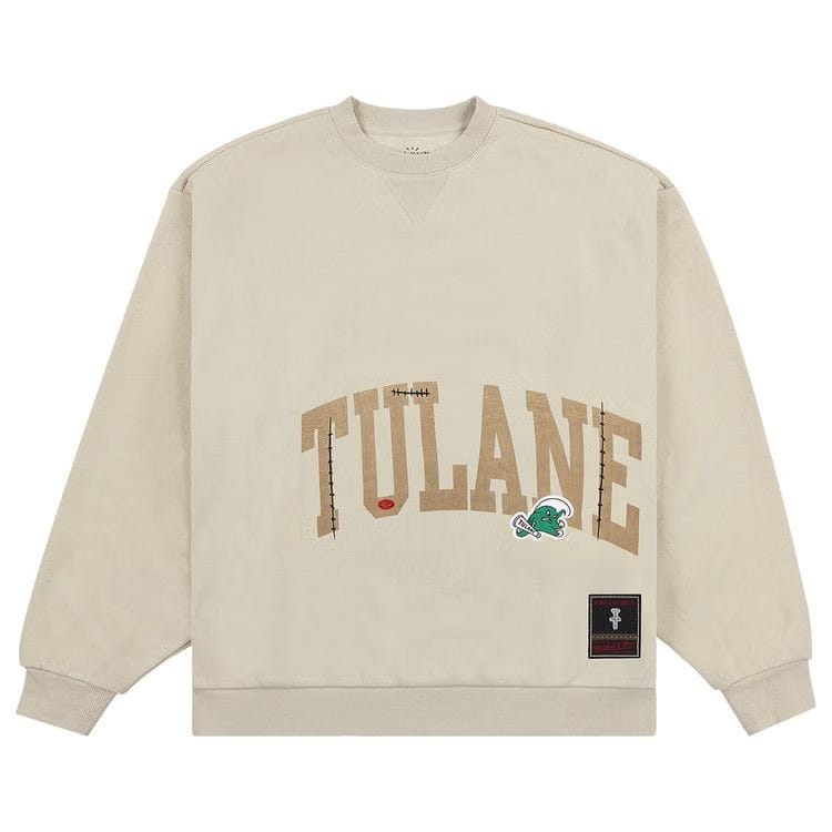 Cactus Jack by Travis Scott x Mitchell & Ness Tulane University Crewneck Tan