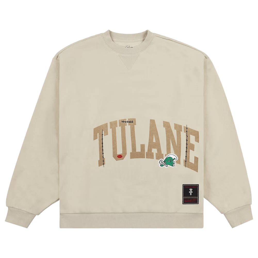 Cactus Jack by Travis Scott x Mitchell & Ness Tulane University Crewneck Tan