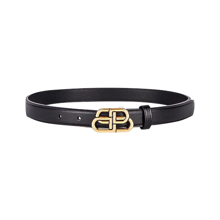 Balenciaga BB Extra Thin Belt Black