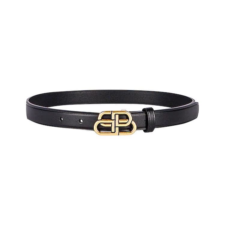 Balenciaga BB Extra Thin Belt Black