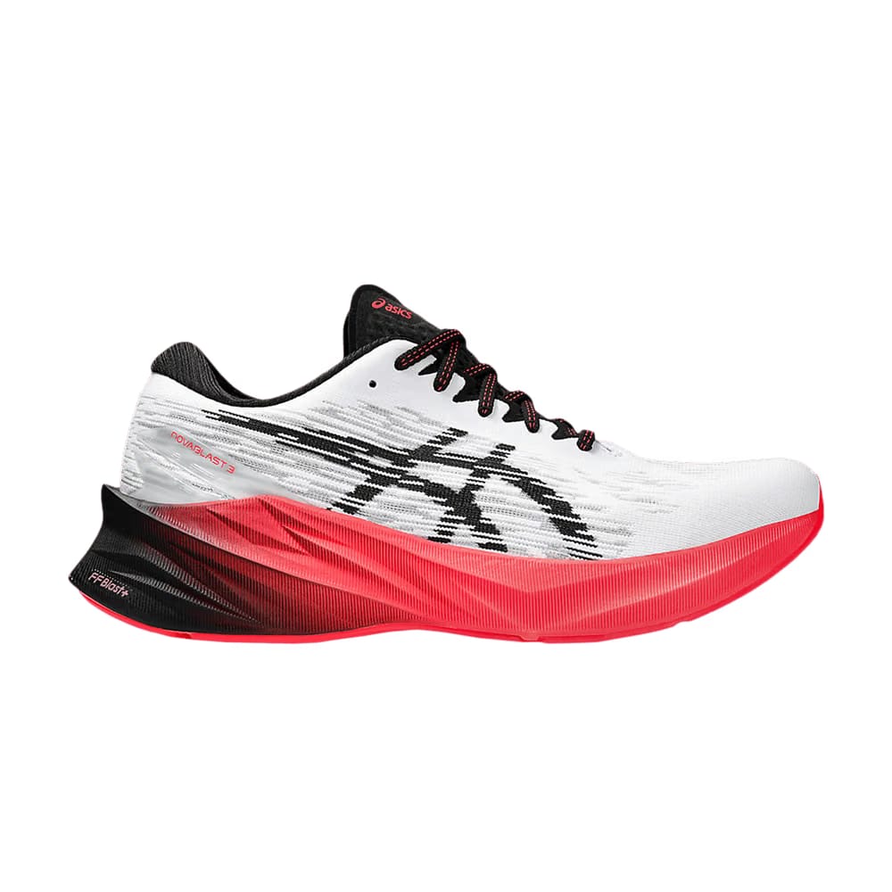Asics Novablast 3 Wide White Black Electric Red