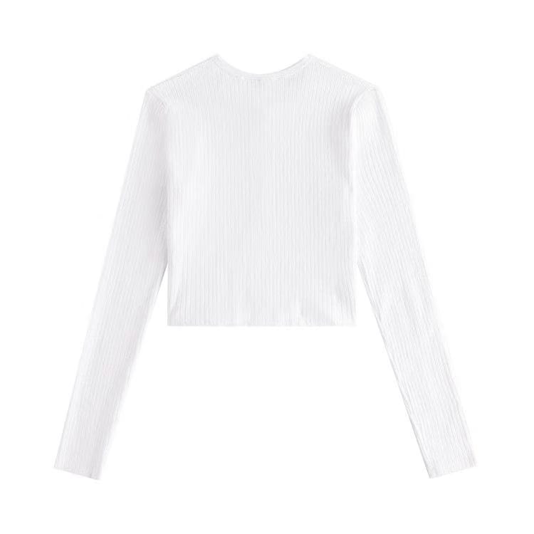 Kith Women Rib Knit Yvette Crop Cardigan White