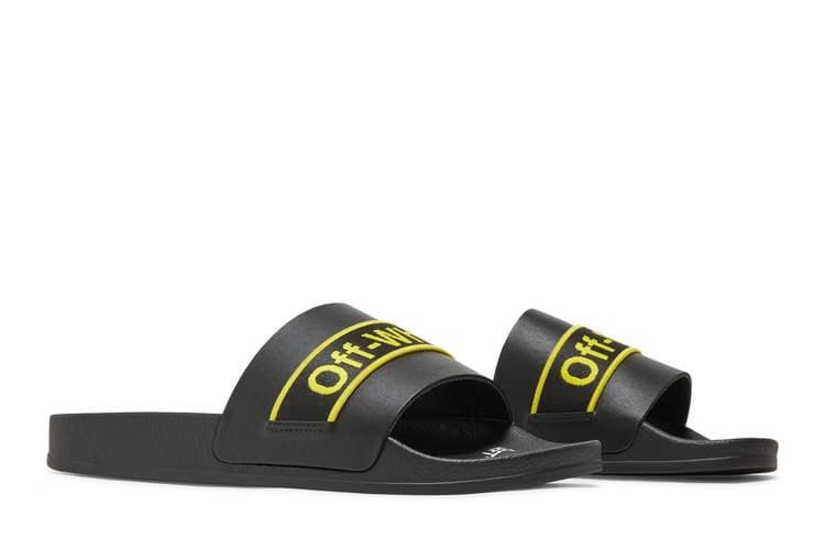 Off White Industrial Sliders Black Yelloww