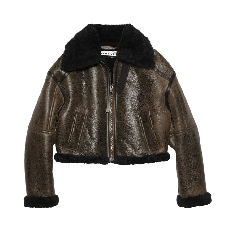 Acne Studios Shearling Jacket Dark Brown/Black